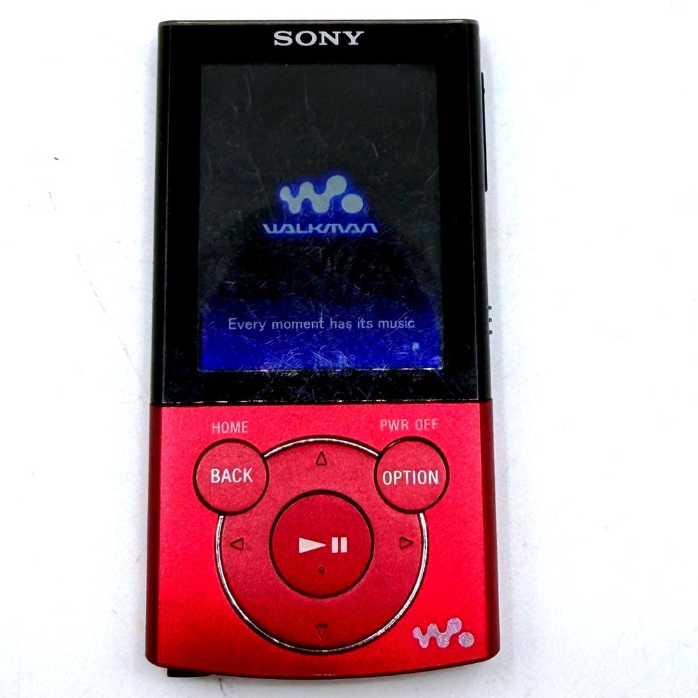 Sony Walkman NWZ-E344 Red 8GB Digital Media MP3 Player with Charger and Earbuds